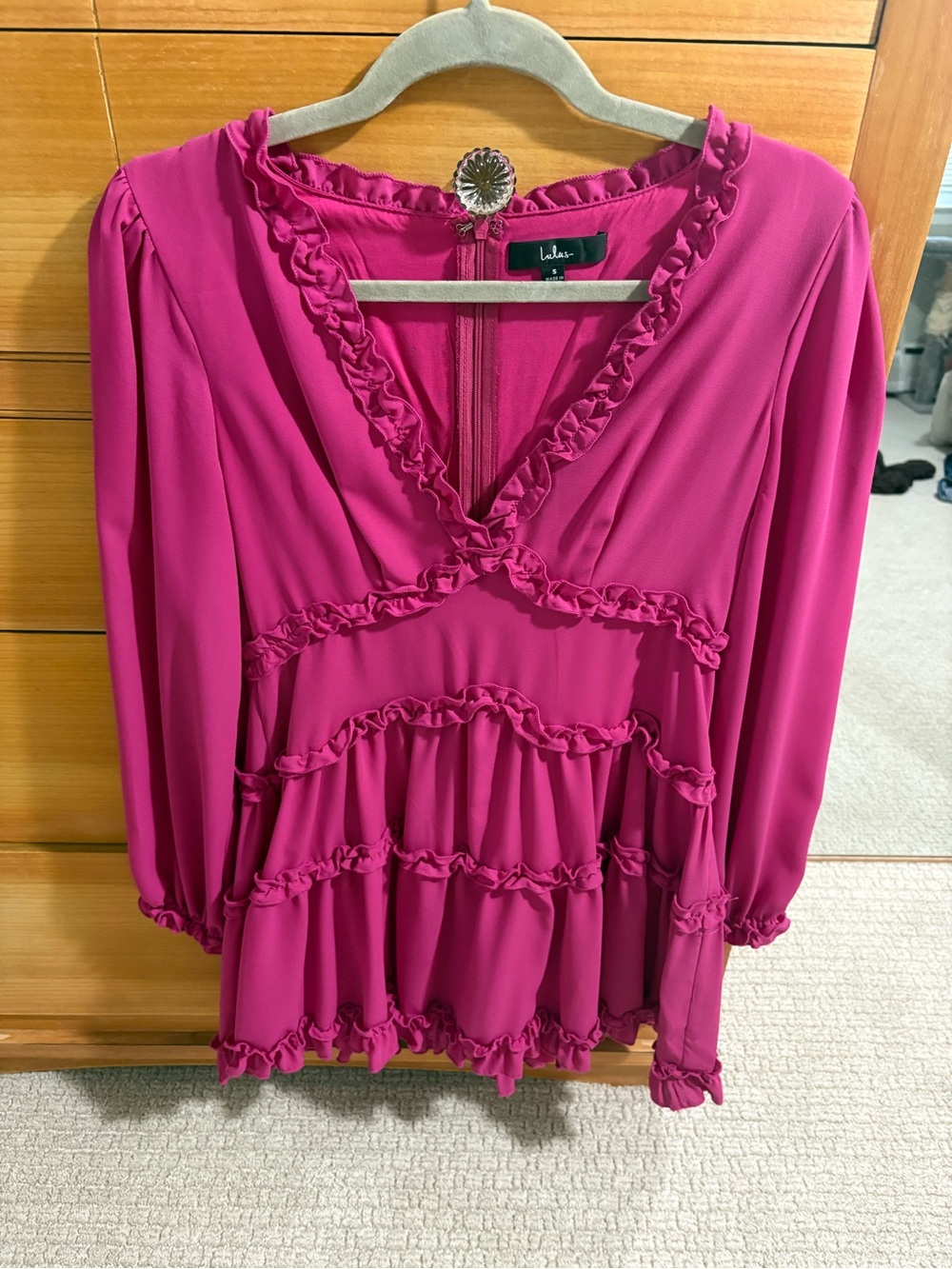 Lulu's Hot Pink Ruffle Cocktail Dress